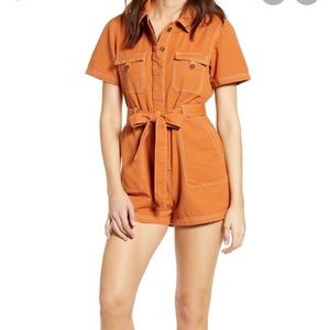 URBAN OUTFITTERS BDG ORANGE UTILITY ROMPER